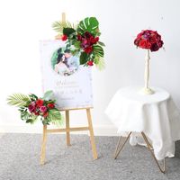 Flores decorativas guirnaldas de boda roja flor de flores de seda puntetas simulación arco floral decoración po de fondo estadio diseño falso