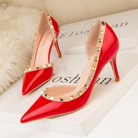 Dress Shoes 2021 Fashion Riveting Nail Thin Heeled High Heel...