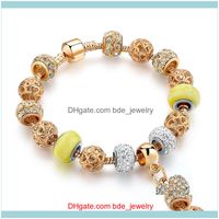 Charm Jewelrycharm Bracelets Crystal Heart For Women Gold Murano Glass Bead & Bangles Pulseria Diy Jewelry Sbr170007 Drop Delivery 2021 1Ffi