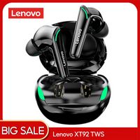 Lenovo XT92 TWS hörlurar Trådlösa Bluetooth-hörlurar AI-kontrollspel Headset Stereo Bass med MIC Noise Reduction vs XT90