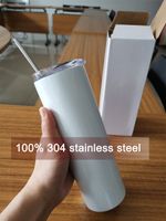 US STOCK STRAIGHT 20oz Sublimation Tumblers with Straw Stain...