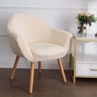 Jacquard Curved Chair Cover Spandex High Sutoping Accent Fåtölj Kallar För Vardagsrum Kaffe Bar Make Up Sofa Slipcovers