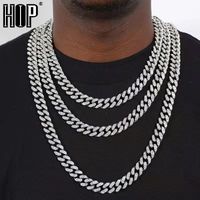 12mm enfeitado colar de jóias de ouro prata Miami Cuban Link Chains Mens Hip Hop Diamante Jóias