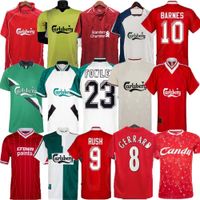 Retro Gerrard Rush Dalglish Klasik Futbol Forması 81 84 85 86 89 90 Rush Barnes 91 92 93 94 95 96 97 98 Camiseta de Fútbol