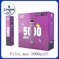100% Original FileX Max Super 5000 Puffs E Cigarros Recarregável Dispositivo Descartável 950mAh Bateria 12ML preço com código de segurança Vape Pen High Capacidade