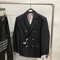 2021 Moda TB Thom Marka Resmi Blazer Erkekler İngiliz Rahat Takım Elbise erkek Ceket Bahar Ve Sonbahar Kruvaze İnce Yün Ceket