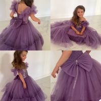 Pretty Flower Girl Dresses For Weddings Party Gowns Bow Tier...