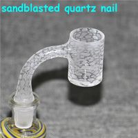 Sandblasted Quartz Banger Llegador de soldadura completa para fumar agua de tubería de agua Plataformas DAB Bongs Catchers de ceniza de vidrio
