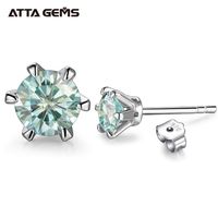 Arrival 0.5 Carat Gemstone Stud Earrings for Women Solid 925 Sterling Silver D color Solitaire Fine Jewelry 220121