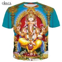 أساسي t-shirt الهندوسية الله اللورد غانيشا 3d طباعة غانيش للجنسين تي الرجال الصيف تي شيرت قمم الشارع الشهير الرياضية 210716