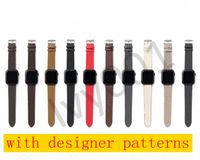 Luxury Designer Watchbands Watch Band 41mm 44mm 42mm 38mm 40mm 44mm iwatch 2 3 4 5 6 7 bandas pulseira de couro pulseira de moda listras de relógio I001