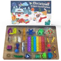 50% Rabatt auf Fidget Adventskalender Weihnachten 24 Tage Countdown Blind Mystery Box Sinnes Fingerspielzeug Glückliche Boxen Kinder Push Popper