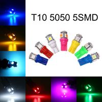 100Pcs High Quality T10 Wedge 5SMD 5050 LED Bulbs W5W 2825 158 192 168 194 Car Interior Reading Dome Trunk License Plate Lights 12V 24V