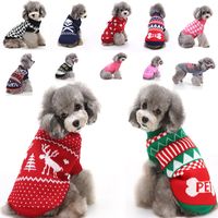 Clothes Dog for Halloween Christmas Reindeer Snowflake Pumpkin Skull Puppy Pet Costumes Clothing Knitted Outerwears Coat Sweater Xd21582