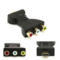 Smart Power Plugs 53CF Black -compatible Male To 3 RCA Female Composite AV Video Adapter Converter Gold-plated Plug And Pure Copper