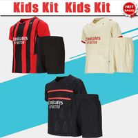 Kit Kit # 11 Ibrahimovic # 17 R.Lão Jersey Soccer Sets 2021/2022 Camisa Criança Giroud Brahim Kessie Boys Futebol Uniforme Personalizado Home Away 3rd