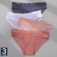 3 pçs / set mulheres calcinha sexy malha lingerie respirável feminino roupa interior para mulher baixo-ascensão cuecas cuecas de calcinha