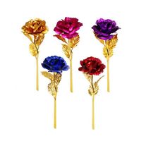 Modisch 24 Karat Gold Blatt Gilt Blumen Kreative Geschenk Ewige Rosen für Valentinstag Hochzeitsdekoration