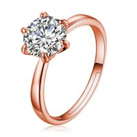 18K Classic 1.2ct White Gold Plated Large CZ Diamant Ringar Top Design 4 Prong Bridal Wedding Ring för kvinnor 878 Q2