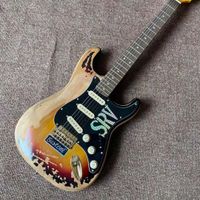 Tienda personalizada St Electric Guitar Guitarra Sunburst Color 6 picaduras Alder Wood Srv Gitaar Relics por manos