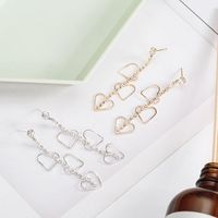 Fashion Long Tassel Earrings Crystal Heart Dangle Earring Fo...