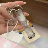 Transparent Acrylic Hourglass Key Chain Rings Accessories Fa...
