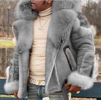 Men' s Leather & Faux Solid Short Fluff Men Fur Coat Hig...