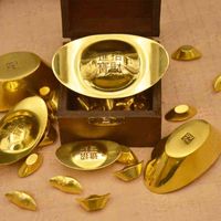 Koppar Ingot Gold Bar Solid Pure Copper Ornaments Stora Heminredning Hem Hantverk