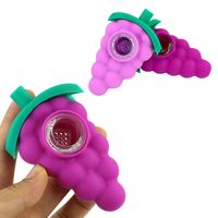 Grape hand pipe silicone water pipe dab easy to take oil rig bong colorful smoking bongs