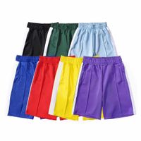 Pantalones cortos para hombres Pantalones Sandy Beach Ropa de impresión Rainbow Strip Webbing Casual famoso Stylist Sweetpants Letters de moda Bordado