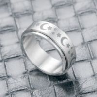Regali di Natale Accessori Commercio all'ingrosso Gioielli in titanio Star Moon Steel Ring Ring Ring Fashion Acciaio inossidabile Anello rotante