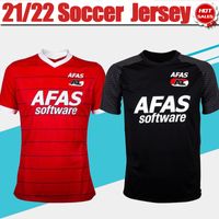 AZ Alkmaar Jersey 21/22 Casa Vermelho Camisa de Futebol Dutch League 2021/2022 Men Away Preto personalizado Camisa de futebol manga curta