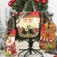 Decoraciones de Navidad adornos bolsas de asas Bolsas de caramelo Creatividad con asas de felpa linda 3d tela no tejida