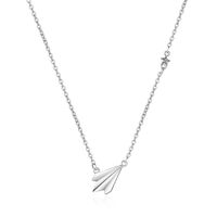 Tendência mulheres moda 925 esterlina cadeia de prata colar forma de avião pingente colares jóias para noivado