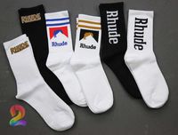 Rhude Socken Hohe Qualität Baumwolle Europäische amerikanische Straße Trend Männer Frauen Socken Einfache Buchstaben Rennrad Paar In-Tube Socken H0911