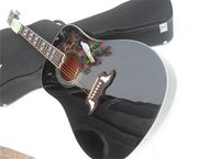 2021 Nouvelle arrivée 41 pouces Noir colombe acoustique Guitar acoustique Palet de rose Body Spruce Haute Qualité Personnalisé