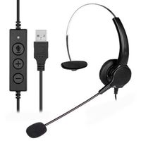 2021 Telefon Kulaklık Çağrı Merkezi Operatör USB Kablolu 360Rotable Offical Kulaklık Taşınabilir Eğlence Kulaklık Kaynağı