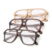 Solglasögon AZB Oversized 100% naturliga trä glasögon ram glasögon ramar för män trä kvinnor recept optisk klar lins