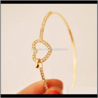Bangle Bracelets Jewelrywomen Fashion Romantic Love Heart Bangles Crystal Personality Statement Jewelry Drop Delivery 2021 Rxso2