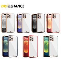 Electroplating Clear Phone Cases Slim Straight Edge Back Cov...