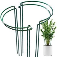Other Garden Supplies 4 Pcs Plant Support Stakes Ring Cage Metal Stake Green Half Round Large Supports