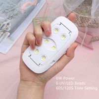 Secadores de uñas Secador portátil 6W UV Lámpara Lámpara de LED Aparato de manicura para gel Polish Art Secking S Home Use 220225