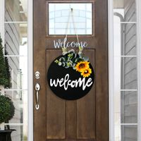 American country wooden Decorative Flowers welcome doorplate...