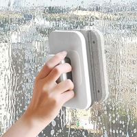 Glazen wisser was magnetisch venster dubbele kant reinigingsborstel magnetische borstel voor wassen Windows Home Cleaning Tool accessoires 210831