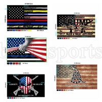 Bandera de triunfo 90 * 150 cm EE.UU. Banderas de la policía 2ª Enmienda Vintage Bandera estadounidense No pise las banderas de la bandera Zza3419 Enviar por mar