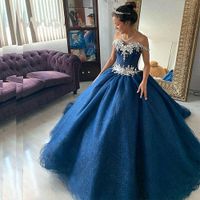 Luxus Schulterfreier Perlen Quinceanera Kleider Ballkleid Puffy Prom Sweet 16 Kleid Vestidos 15 Anos