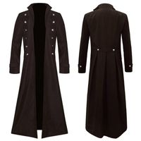 Giacche da uomo 2021 Vintage Gothic Giacca lunga Giacca Uomo Autunno retrò Cool Costume uniforme Trench Coat Steampunk tailcoat bottone maschio