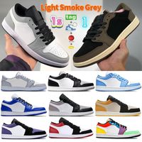 With Keychain 1s 1 low basketball shoes Light Smoke Grey Cac...