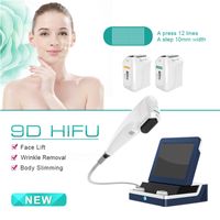 HIFU 9D Yüz Kaldırma Vücut Zayıflama Makinesi Kırışıklık Temizleme Cilt Sıkma Taşınabilir Cihaz Ultrason 12 Satır