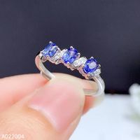 Rings de cluster Kjjeaxcmy jóias finas 925 Sterling Silver Inclaid Natural Gemstone Sapphire Support Support Test Selling